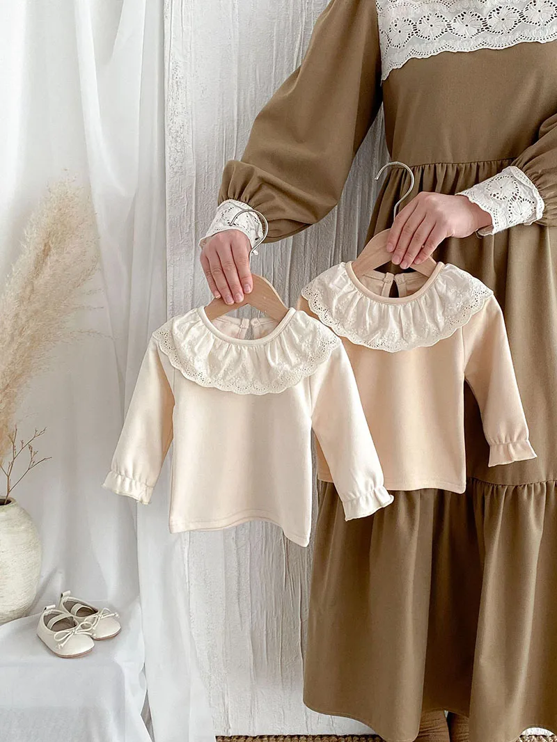 Description Picture 3 of itemBaby Cute Undershirts 0-3T Toddler Lace Collar Bottoming Shirt Infant Girls Outwear Tops