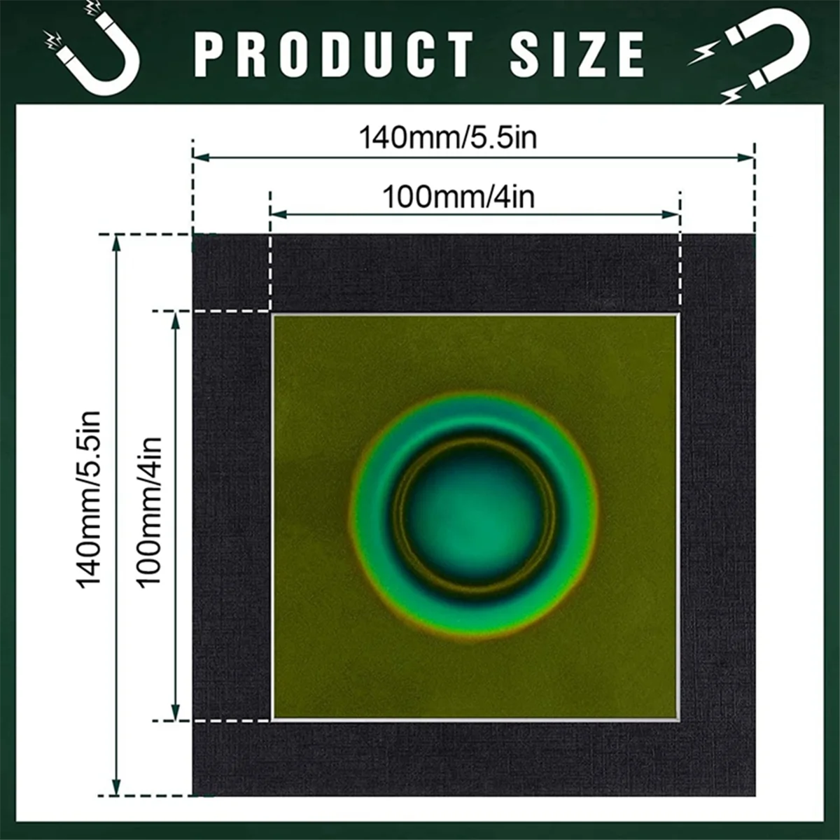 Magnetic Observation Film 4 x 4 Inch Magnetic Film Static Field Flux Display Sheet Magnet Pattern Detector DY