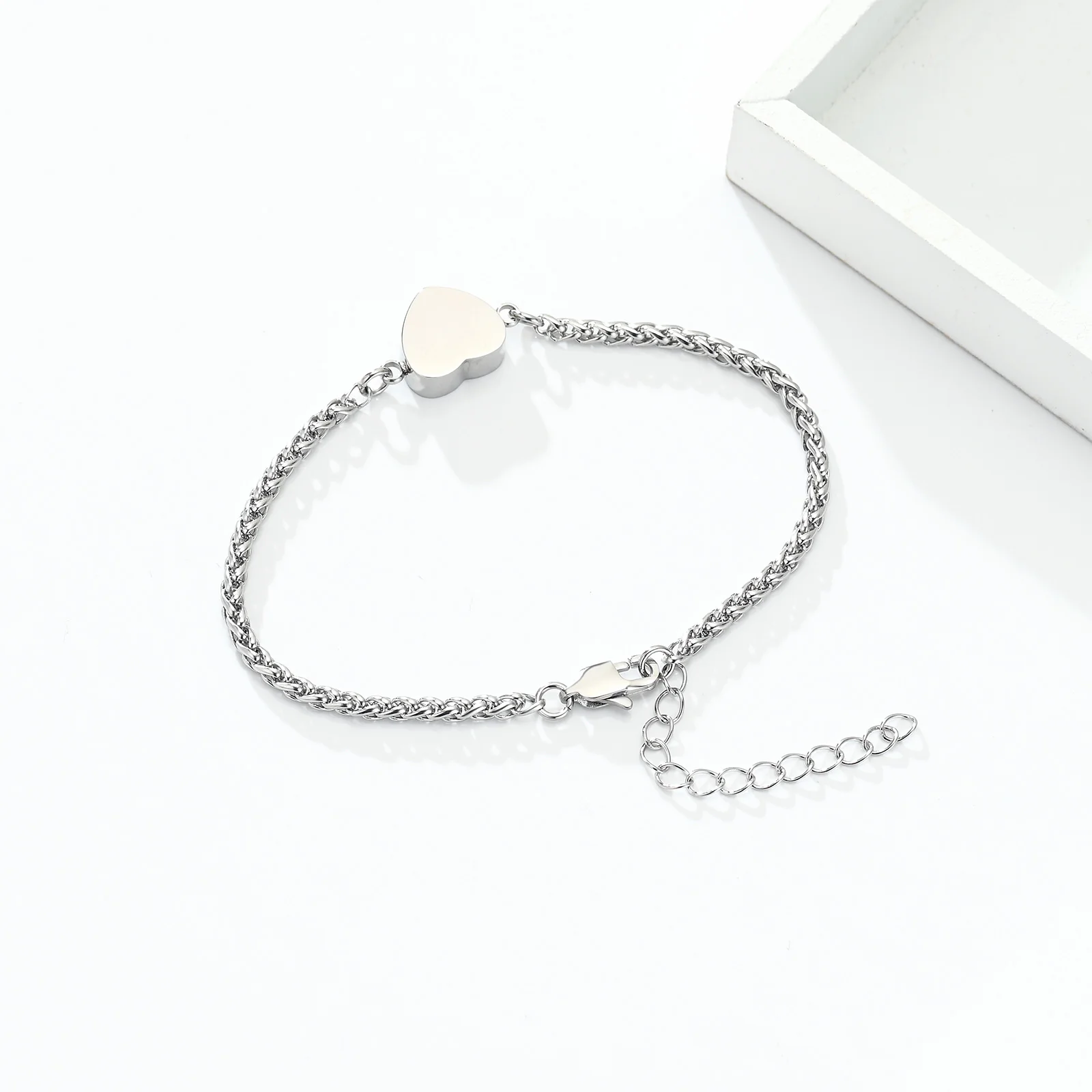 Adjustable Cremation Urn Bracelet Stainless Steel Heart Urn Foe Human/Pet Ashes Customize Memorial Bangle Cremation Jewelry