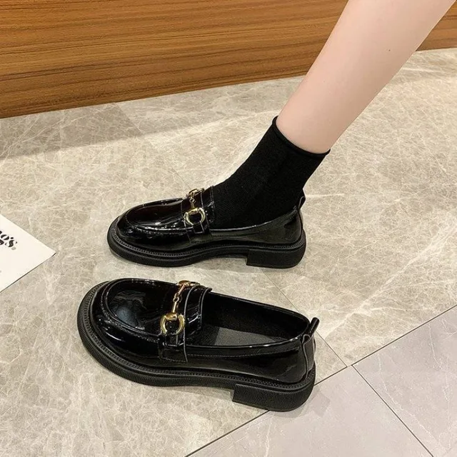 Zapatos de cuero pequeños de estilo británico, nuevos mocasines de plataforma para mujer, individuales para mujer, zapatos vulcanizados para mujer, zapatos para mujer|Zapatos vulcanizados de mujer| - AliExpress