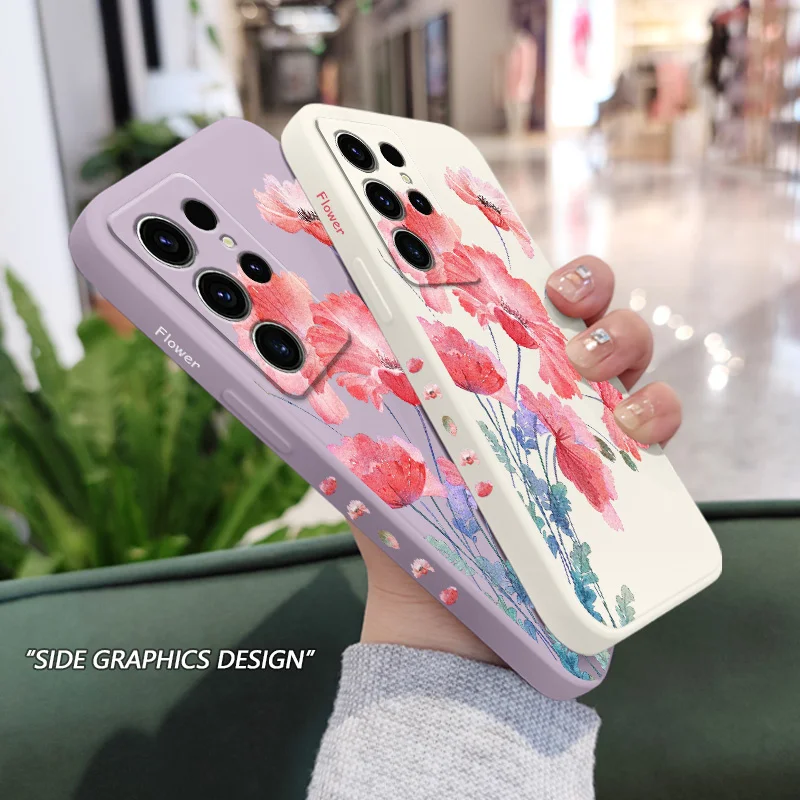 Corn Poppy Floral Phone Case Cover