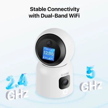 ZOSI 360° Smart Home Security Camera PTZ Auto Tracking Baby Monitor AI Panoramic HD Night Vision Indoor WiFi Surveillance Camera 6