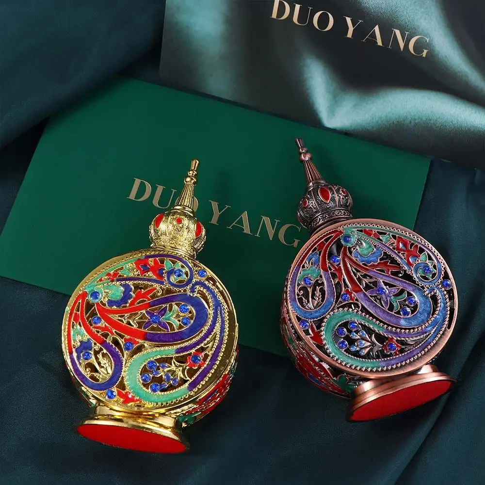 

Style Antique Decoration Gift Metal Cosmetic Container Dropper Bottles Perfume Bottle Refillable Bottles Essential Oils Bottle