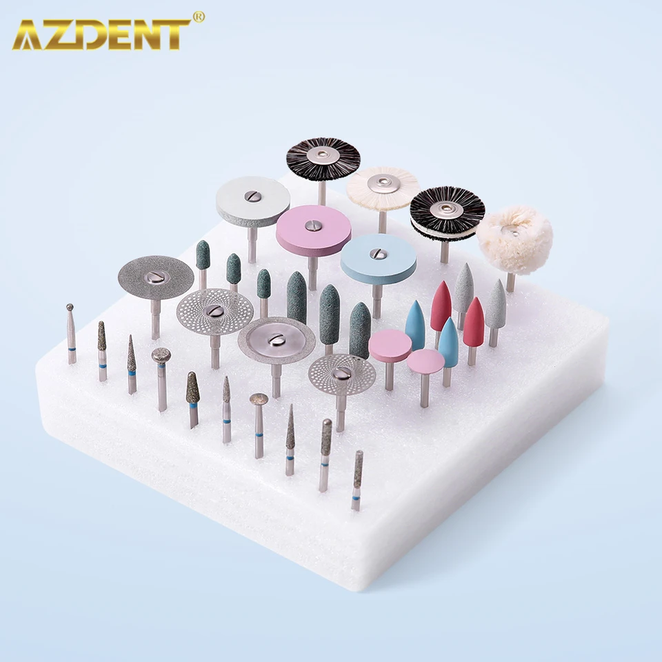 AZDENT Dental Polishing Kits – Rubber Disks In Coarse, Medium & Fine Grit For Lab & Clinic