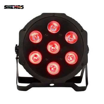 SHEHDS 인기 LED 플랫 파 조명, 7X18W 7X12W, RGBWA + UV RGBW 조명, 가족 생일 파티 극장 웨딩 무대 조명