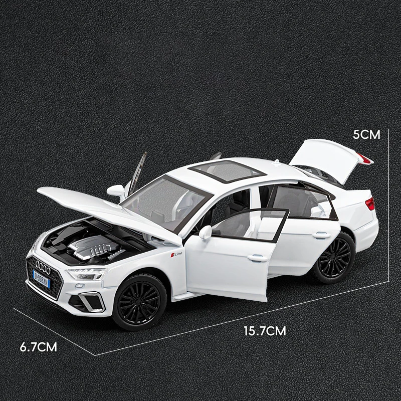 1:32 AUDI A4 Alloy Model Car Toy Diecasts Metal Casting Sound and Light Car Toys For Children Vehicle 4