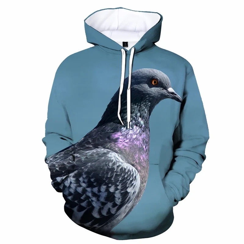 thumbnail image 1 of Sudadera con capucha con estampado 3D de pájaros y palomas para hombre, sudadera con capucha de gran tamaño con gráficos de animales, sudadera transpirable de manga larga 2023, 1 of 4