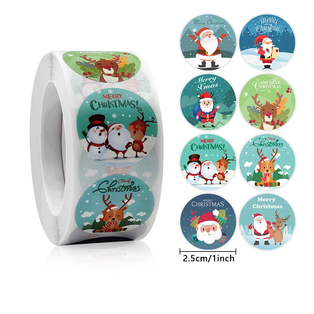 Christmas Stickers 500PCS - 1 Inch Round Shine Stickers For Holiday Crafts - View #6