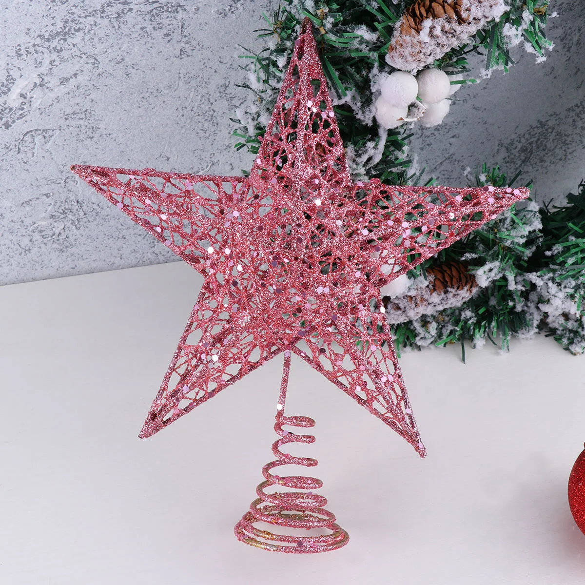 

25cm Christmas Tree Iron Star Topper Glitter Star Christmas Tree Topper Christmas Tree Star Ornaments Christmas Tree Star Topper