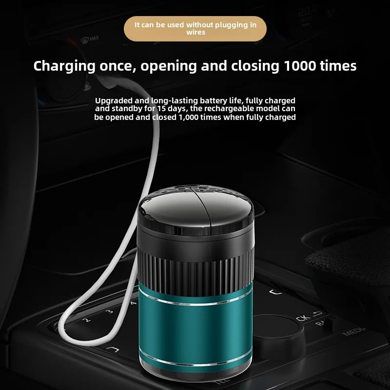 Smart Rechargeable Photosensitive Smokeless Ashtray with Automatic Lid & Rearview Mirror Sensor