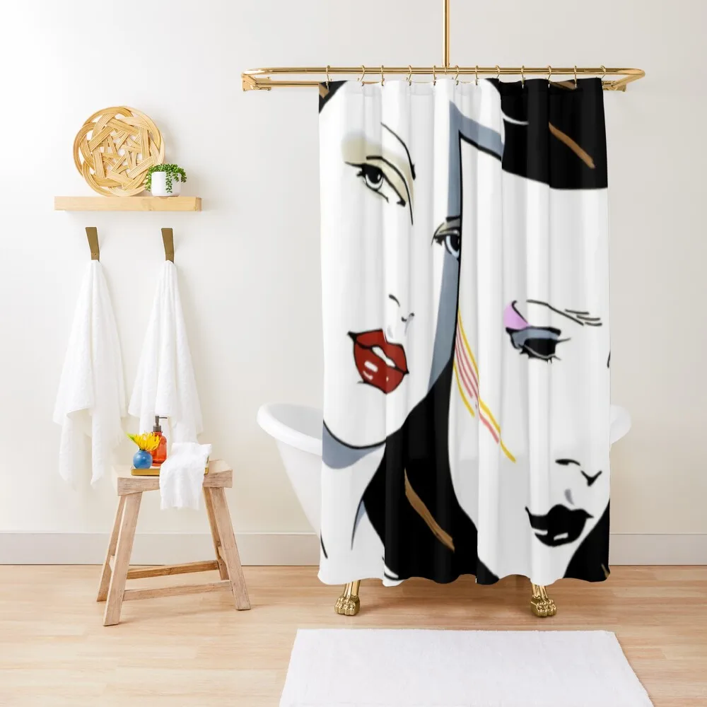 

Beauty Face Mask Shower Curtain Waterproof Fabric Bathroom Window Curtain