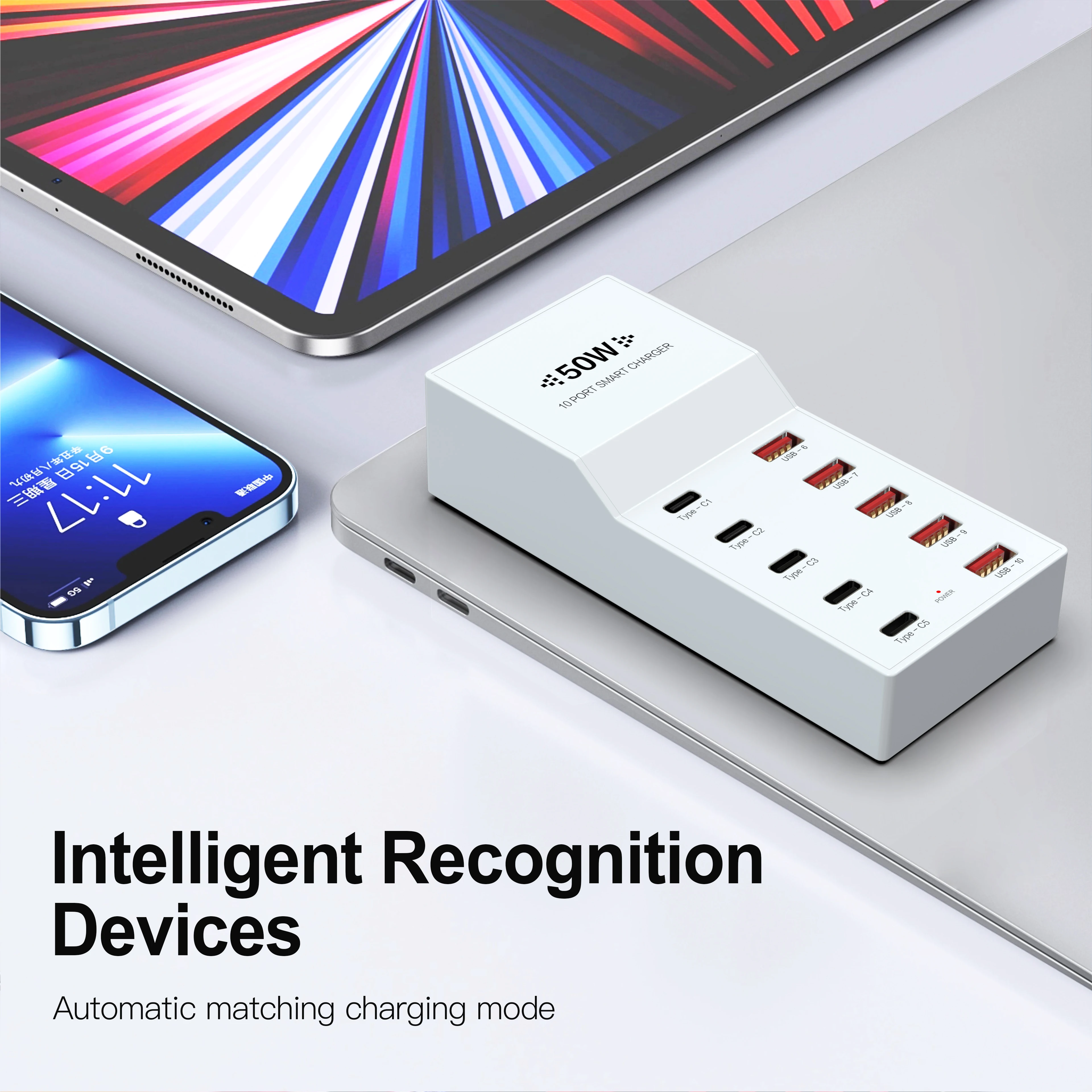 10-Port USB Charging Hub with Multi-Protection