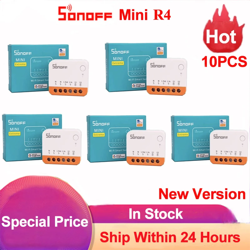Sonoff Mini R4 Extreme Wifi Smart Switch Interruptor Con Relè On-Off Modulo Interruttore Fai Da Te Controllo App Ewelink Funziona Con Alexa