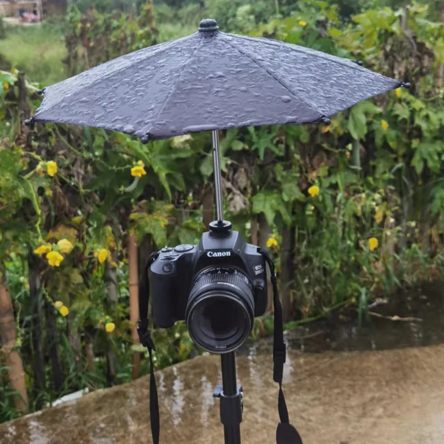 Waterproof DSLR Camera Umbrella Sunshade with Hot Shoe Ball Head for