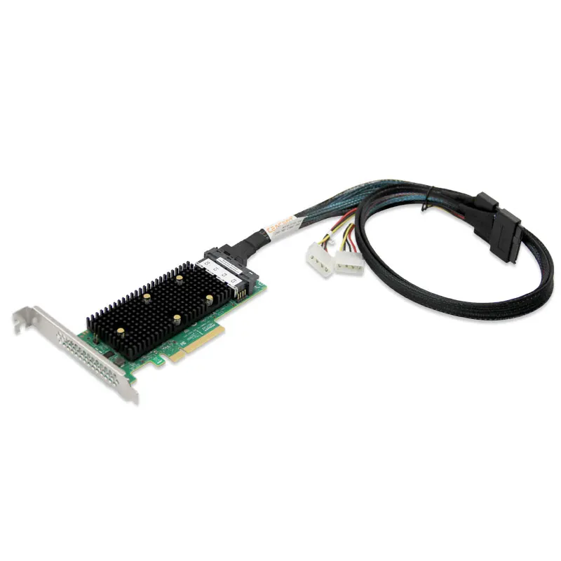Cabo Nvme U.2 2xsff8643 a 2xsff9639 12gb 80cm Comprimento 30awg para Hba Cartão Raid com 20cm Grande 4pin Powerline - Imagem 5