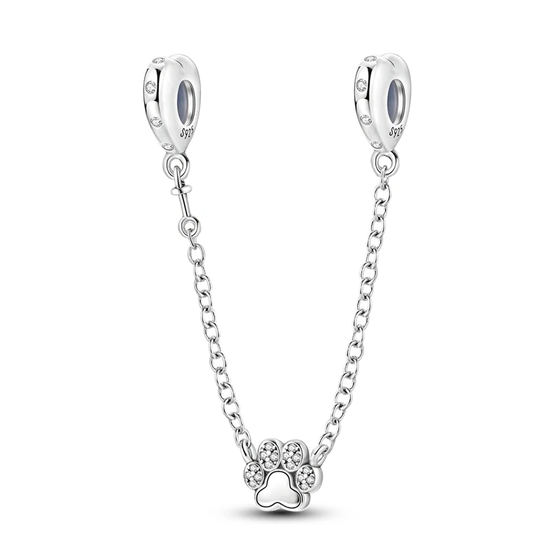 

Vivid S925 Sterling Silver Cute Shining Claw Safety Chain Charm Fit Pandora Women's Bracelet Banquet Jewelry Accessories Gift