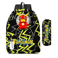 2 pz/set Anime Pikachu Pokemon Stampa Zaino Scuola Pikachu Ragazzi Ragazze Moda Laptop Zaino di Grande Capacità per I Regali 38
