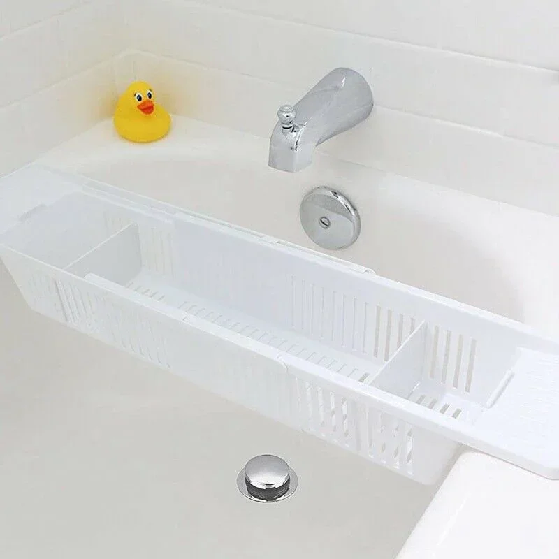 Bathroom Bathtub Tray Expandable Bath Table Over Tub Multifunctional Bath Rack Organizer For Book Wine Phone Bathroom Shower