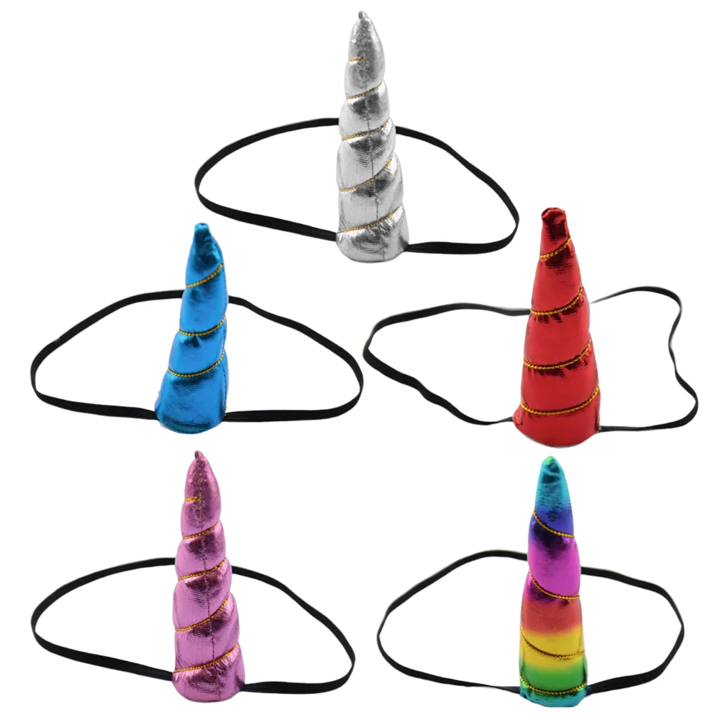 

5 Pcs Stretch Elastic Band Hair Tie Ties for Kids Headgear Unicorn Child Scrunchies Girls