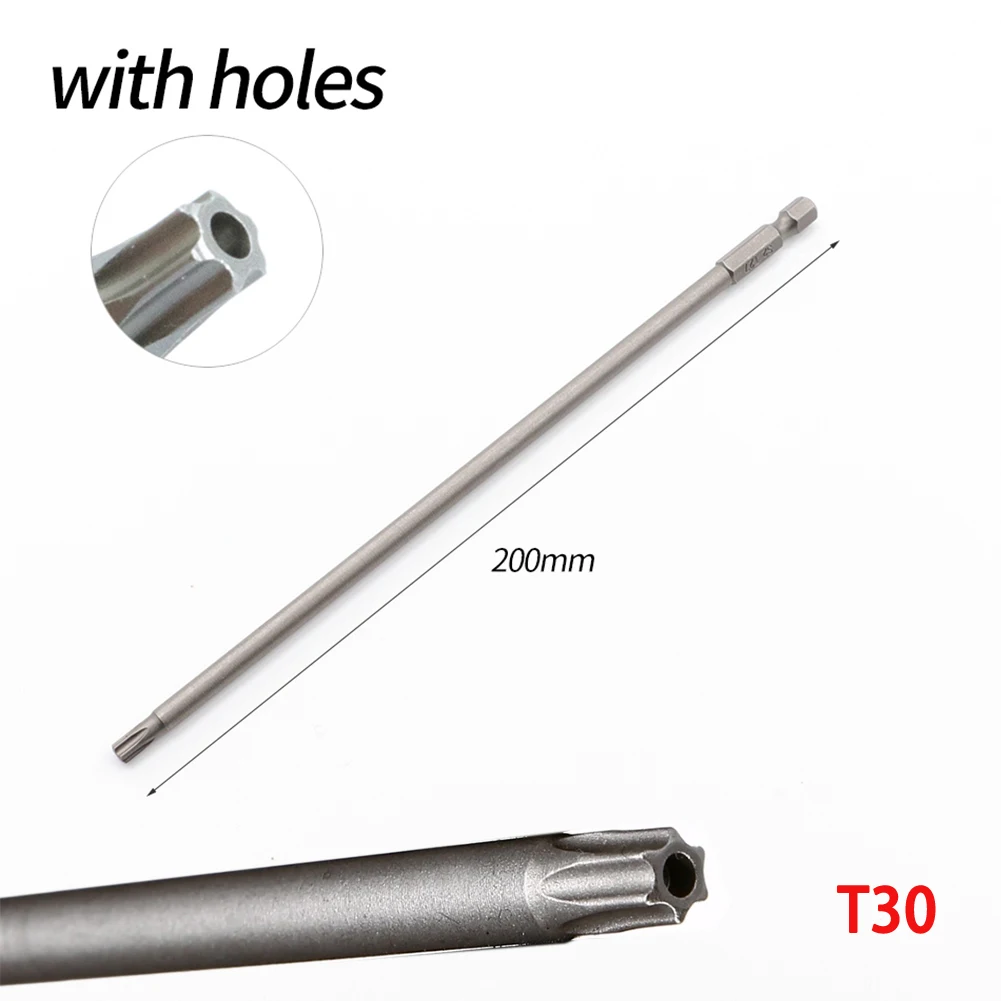 1PC 200mm 7,78In Hohl Torx-schraubendreher Bit Hex Schaft T8/10/15/20/25/27/30/40 Werkzeug Für Exakte Schraube Unscrew Schraubendreher Bits – Detail 28