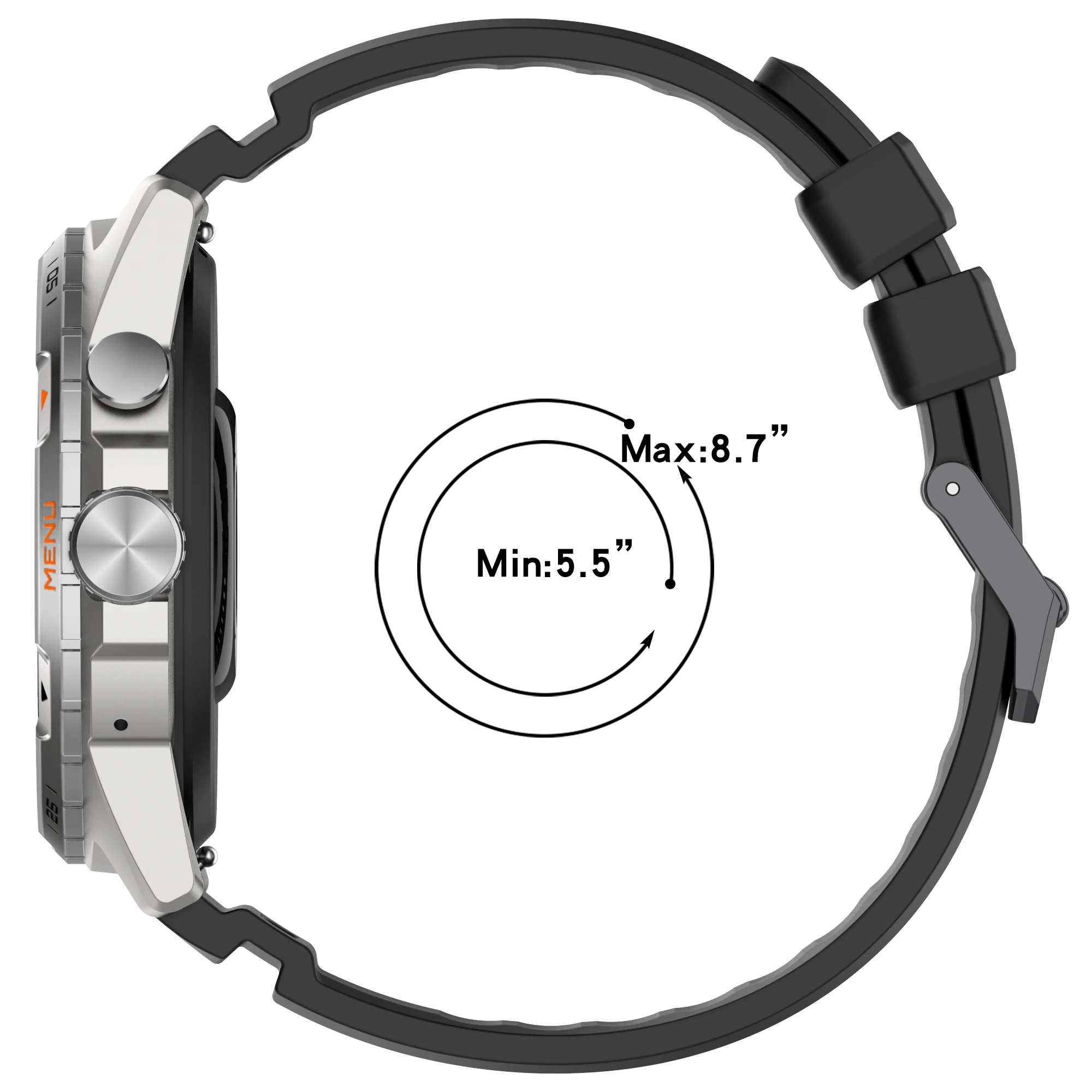 Silicone Sports Smartwatch Replacement Strap, 24mm Wristband, Compatible with Multiple Models