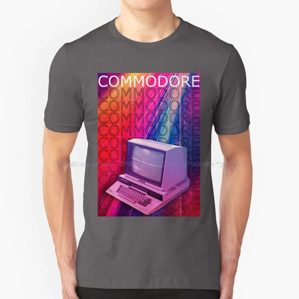 Commodore 64 T Shirt 100% Cotone Tee Commodore 64 Retro Vintage Computer Milker Pc Rgb Colorful Fanart Fan Art Arcadian Old
