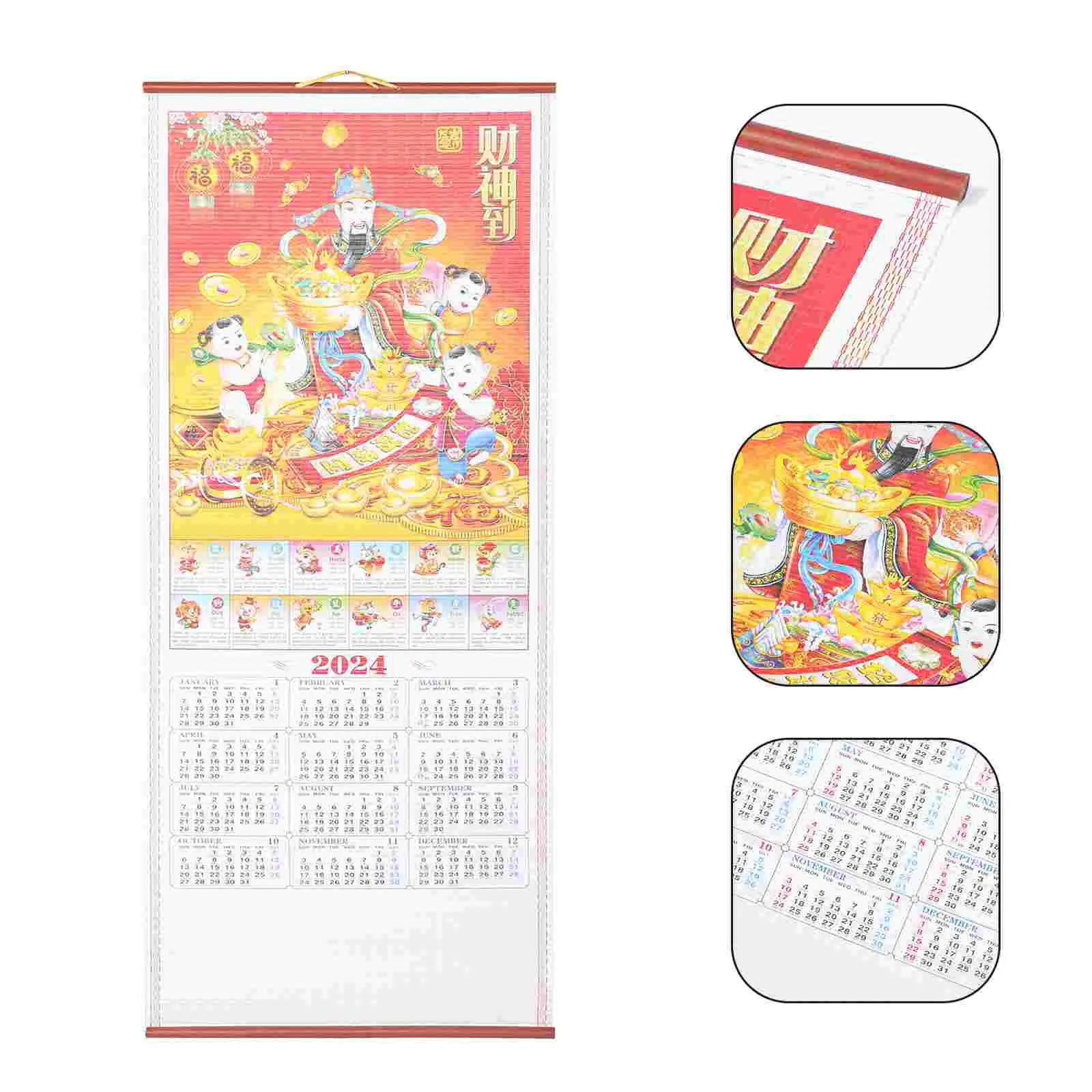 

Calendar Wall Monthly Large New Year Of Dragon Traditional Chinese Calendar Scroll Hanging Calendar Home Decorations