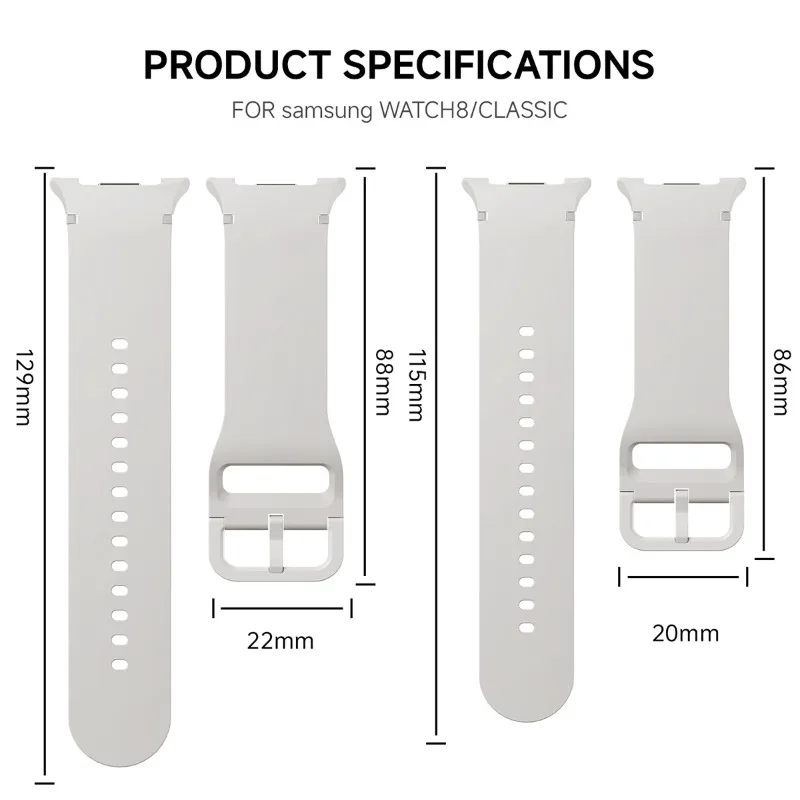 삼성 갤럭시 Watch8 8 클래식 46mm 스트랩 스포츠 스마트 팔찌 갤럭시 시계 8 40 44mm 시계 스트랩에 대한 20/22mm 실리콘 밴드