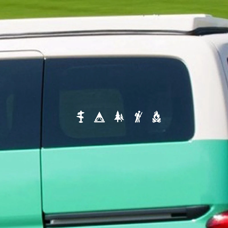 

2 pcs Fashion personality beautiful and interesting art camping rear window decoration, waterproof cover scratch car sticker