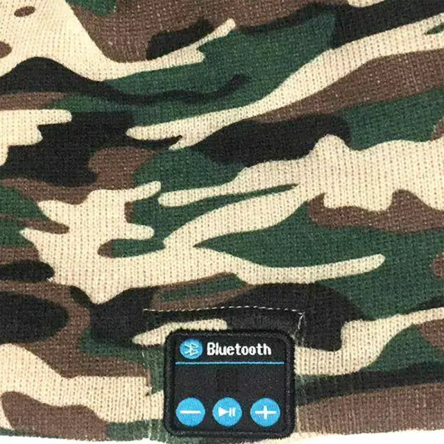 Fashion Camouflage Warm Wireless Headphone Smart Music Hat Blue Tooth Winter Cap Beanie Earphone For Smart Phone 2