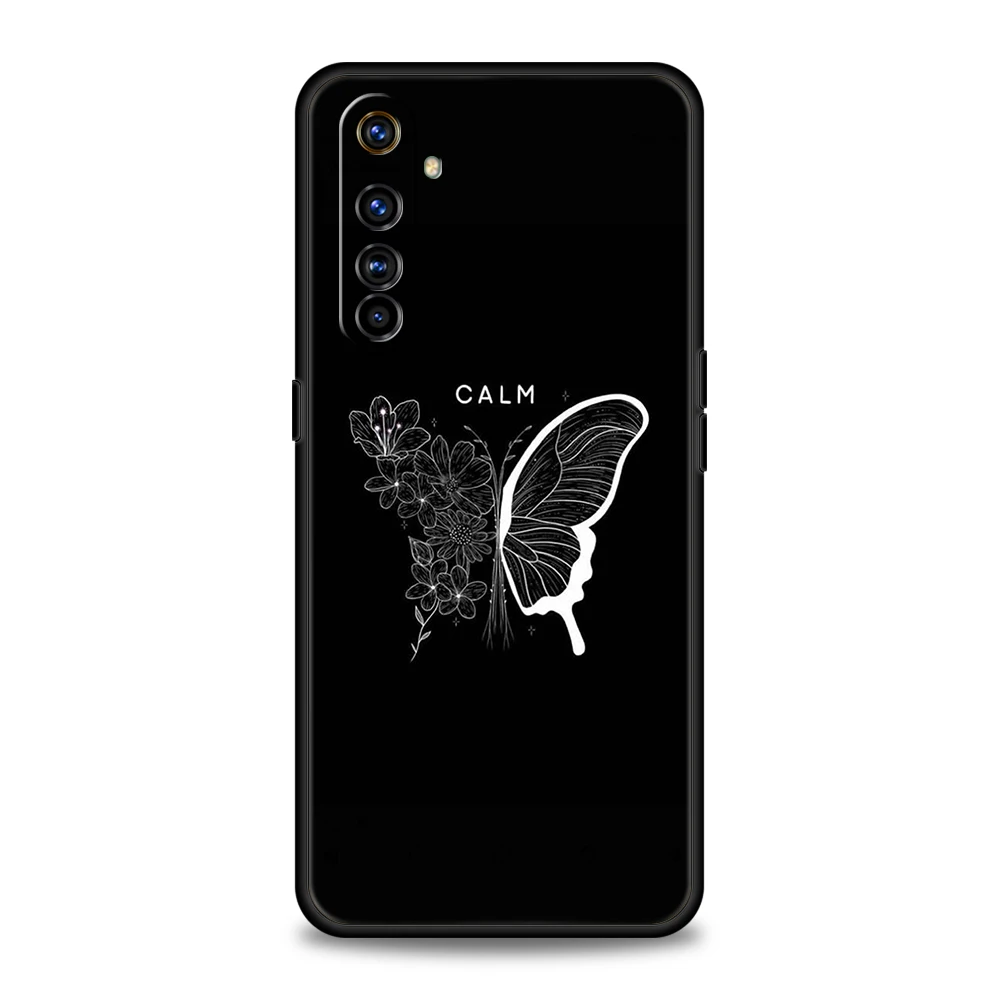 Elegant Black Flower Shockproof Silicone Phone Case - Stylish Protective Cover