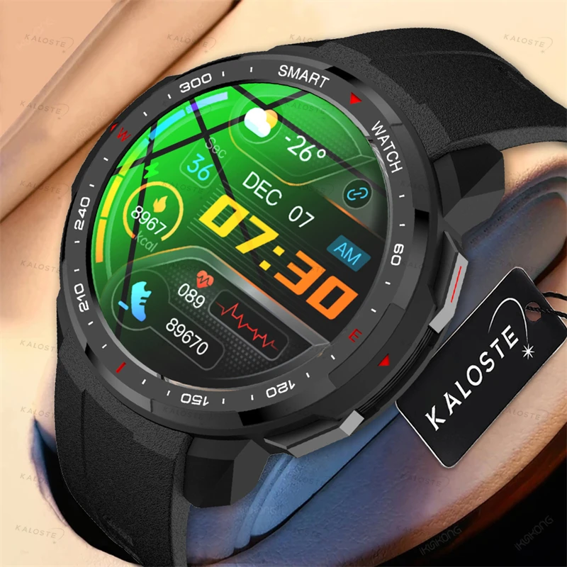 KALOSTE Smart Watch Man Bluetooth Call Blood Pressure Blood Oxygen Watch Local Music Recorder Smartwatch For Huawei Xiaomi +Box