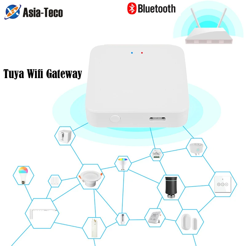 Tuya Smart Lock Wifi Bridge Wireless Gateway Hub 2.4G Wifi Smart Life APP Remote Control Devices Work With Alexa Google Home tuya wifi zigbee wired gateway hub smart home device support add app control hub