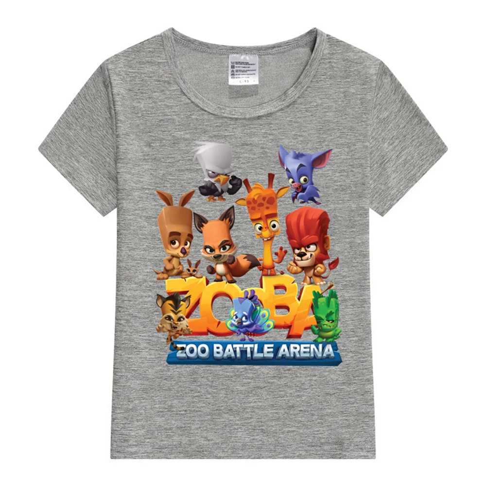 Baby T Shirts Kids T Shirts Zooba Battle Arena Happy Kids T-Shirt Lovely Graphic T Shirt Kids Summer Short Sleeve T-shirt Y2K Tops Boy Girl Cartoon Tees
