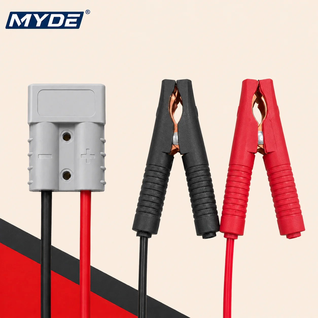 Heavy-Duty Insulated Battery Alligator Clip Cable for Power Connections, 40cm