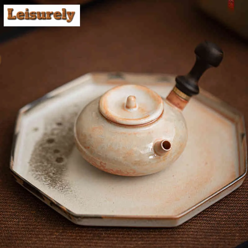 Shino Ware Side Handle Teapot Luxury Tea Infuser Pot Household Tea Maker Kettle With Ball Hole Tea Ceremony Supplies Decoration