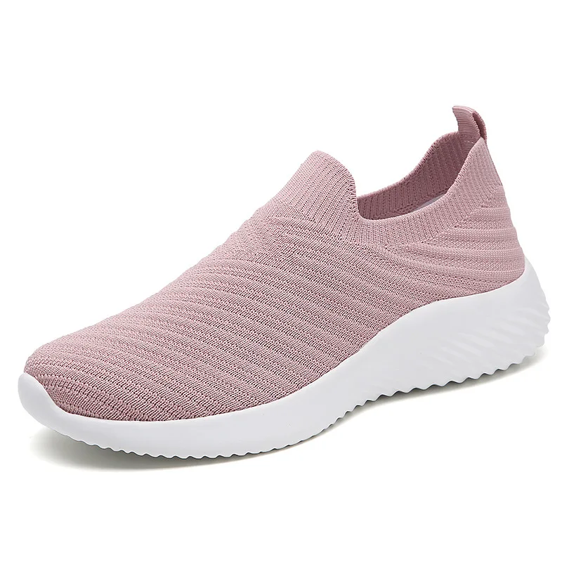 Women Running Sneakers Slip On Knit Tennis Workout Sneakers Memory Foam Lightweight for Workout Yoga 5