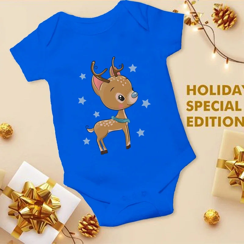 

2023 Infant Newborn Christmas Elk Rompers Baby Boys Girls Bodysuit Born Crawling Long Sleeve Jumpsuits Festival Party Gifts