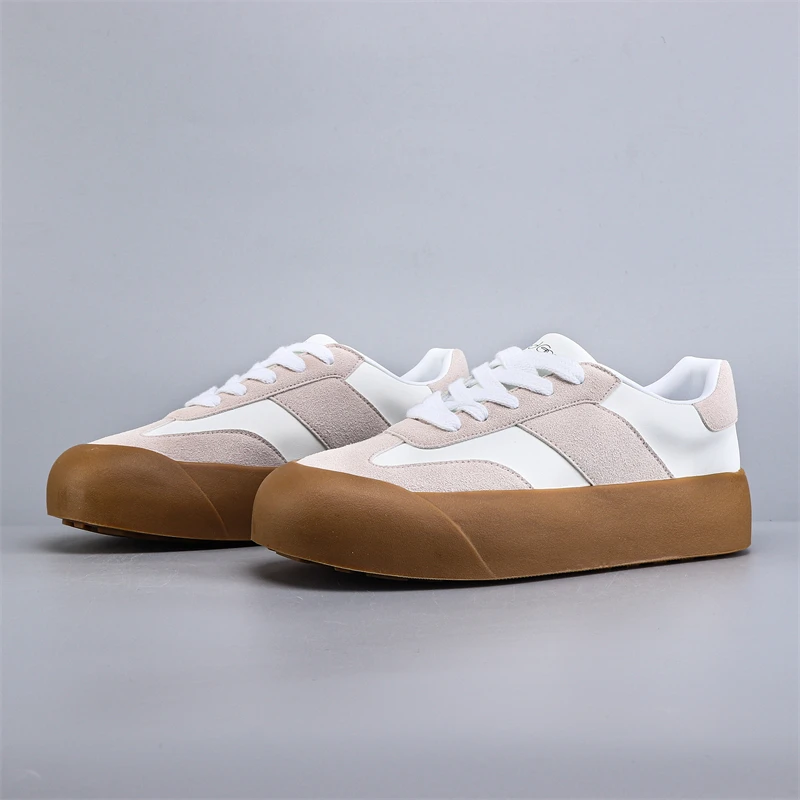 Women's Casual Sneakers shoes Women Genuine leather outdoor Leisure casual shoes Men Lace up shoes Thick Bottom shoes