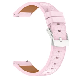 Premium Leather Strap Bracelet for Smartwatch - 18mm Replacement Band (Pink)
