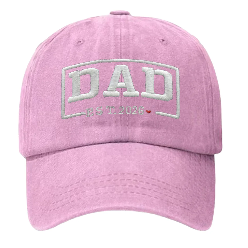 2 cappellini da baseball ricamati con scritta DAD MOM in stile retrò, per donna, cappellini da guida traspiranti e regolabili per sport all'aperto.