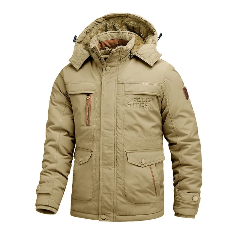 2023 Men Winter Windproof Fleece Warm Detachable Hooded Parkas Men Outdoors Casual Sport Thicken Parkas Male Coat Plus Size 6XL