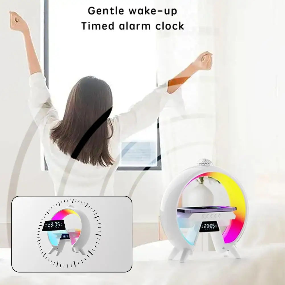 

Wireless Bluetooth Speaker Night Light Multi Functional Clock LED Lamp Speaker Portable MP3 Music Sound Column For PC Phone U7U8