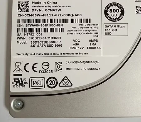 For S3510 0CM65W SSDSC2BB800G6R 800G SATA3 2 5 inch SSD
