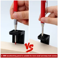 2.0mm Deep Hole Metal Woodworking Pencil Set With 2B Lead Refill,1 Random Pencil Sharpener,Carpenter Marking Pencil Supplies 4