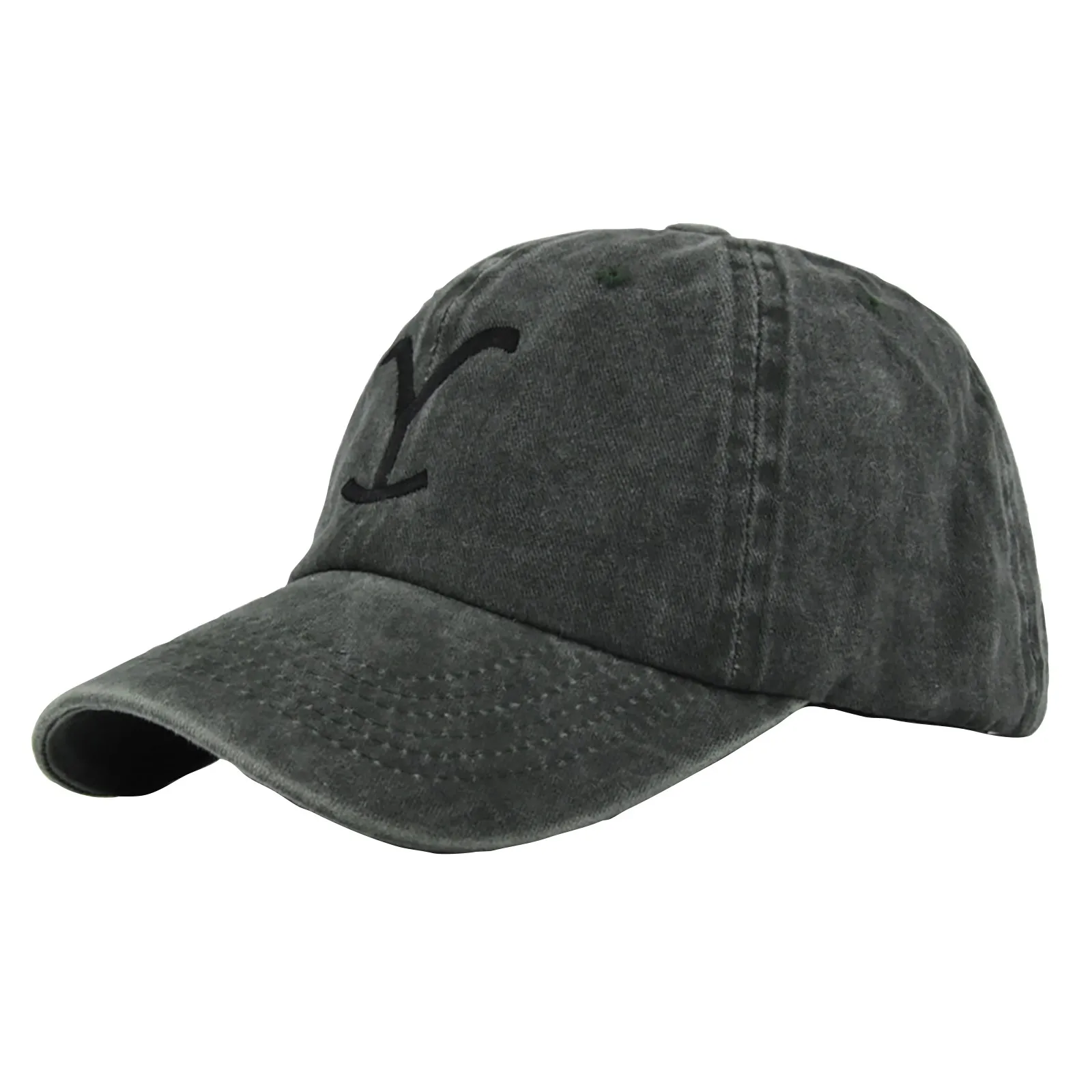 Yellowstone Dutton Ranch Hat Cross Ponytail Baseball Cap Distressed Outdoor Embroidery Sunscreen Hat Solid Color Cap