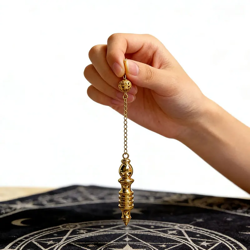 Luxurious Gold Metal Isis Pendulum for Professional Divination and Dowsing Practices