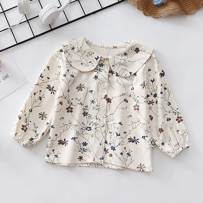 

2024 New Spring Newborn Baby Girls T-shirt Long Sleeved Cotton Printed Shirt Infant Baby Girls Tops Children Clothes