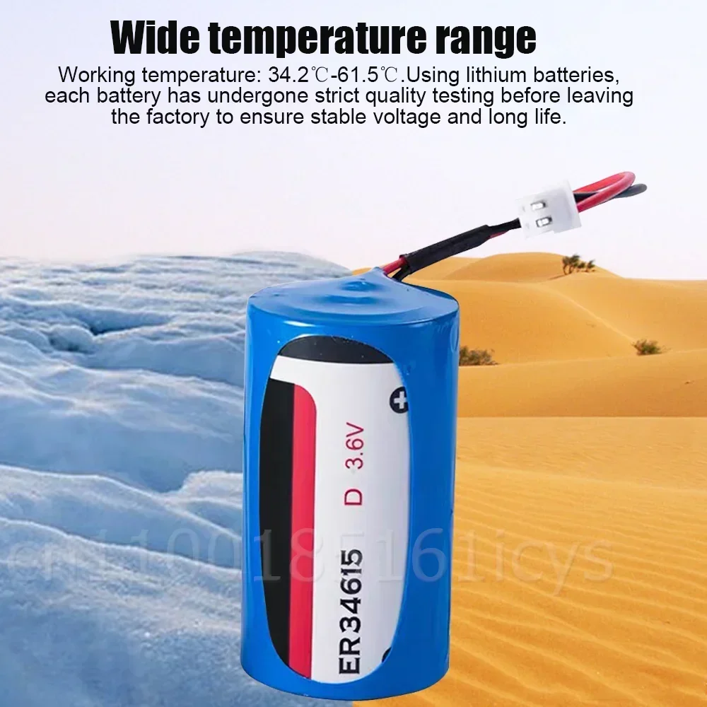 3PCS 3.6V 19000mAh ER34615 ER34615M D Size Lithium Batteries With Plug For Smoke Alarm Gas Meter Water Meter PLC IOT Locator