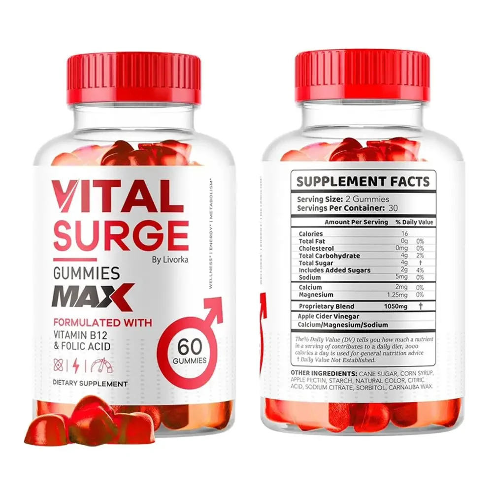 Vital Surge Gummies- Vital Vita Surge Maximum Strength 1000MG Advanced Supplement Gummies, VitalSurge Mens Detox Supplement
